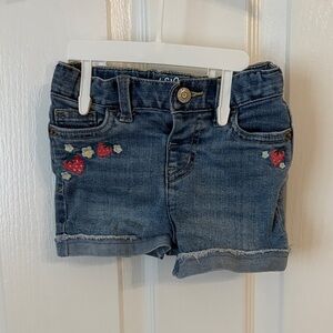 Denim Baby Shorts Size 18M with Embroidered Details